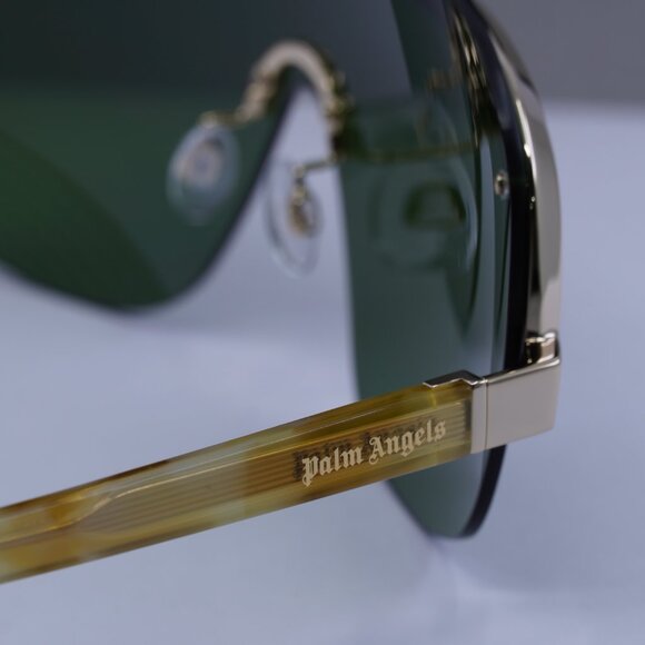 Palm Angels PERI10I KING 2455 Shield Sunglasses - Light Havana Gold/Green - Picture 5 of 9